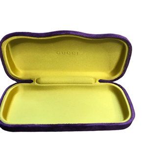Gucci Designer Hard Velvet Clamshell Eyeglass, Sunglass Case in Purple‎